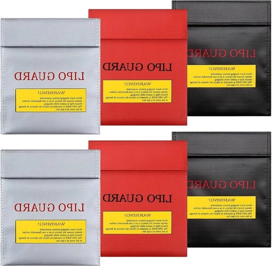 Zak vuotbestendig anti-ignifuga - 230 x 300 mm - tas documenti anti-explosione - tas sicurezza anti-incendio - tas Lipo sicura - tas accu anti-ignifuga - tas contanti pasaporto - 6 pezzi