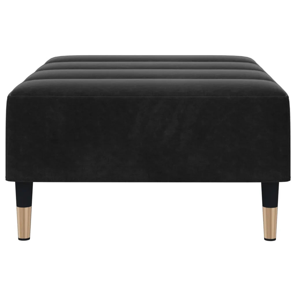 Poggiapiedi Nero 77x55x31 cm in Velluto