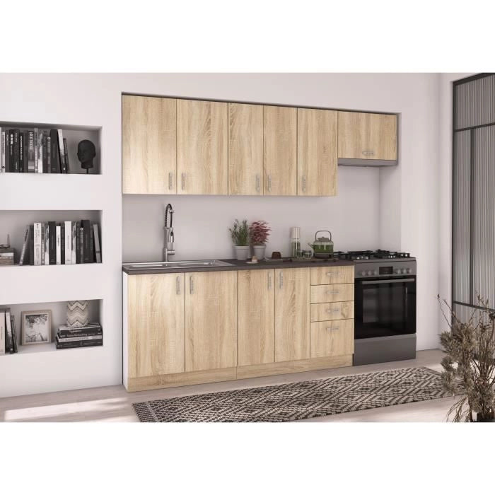 Mobile alto SARA - 2 ante - decoro rovere Sonoma - L60xP31xH71,5 cm - Prodotto in Polonia