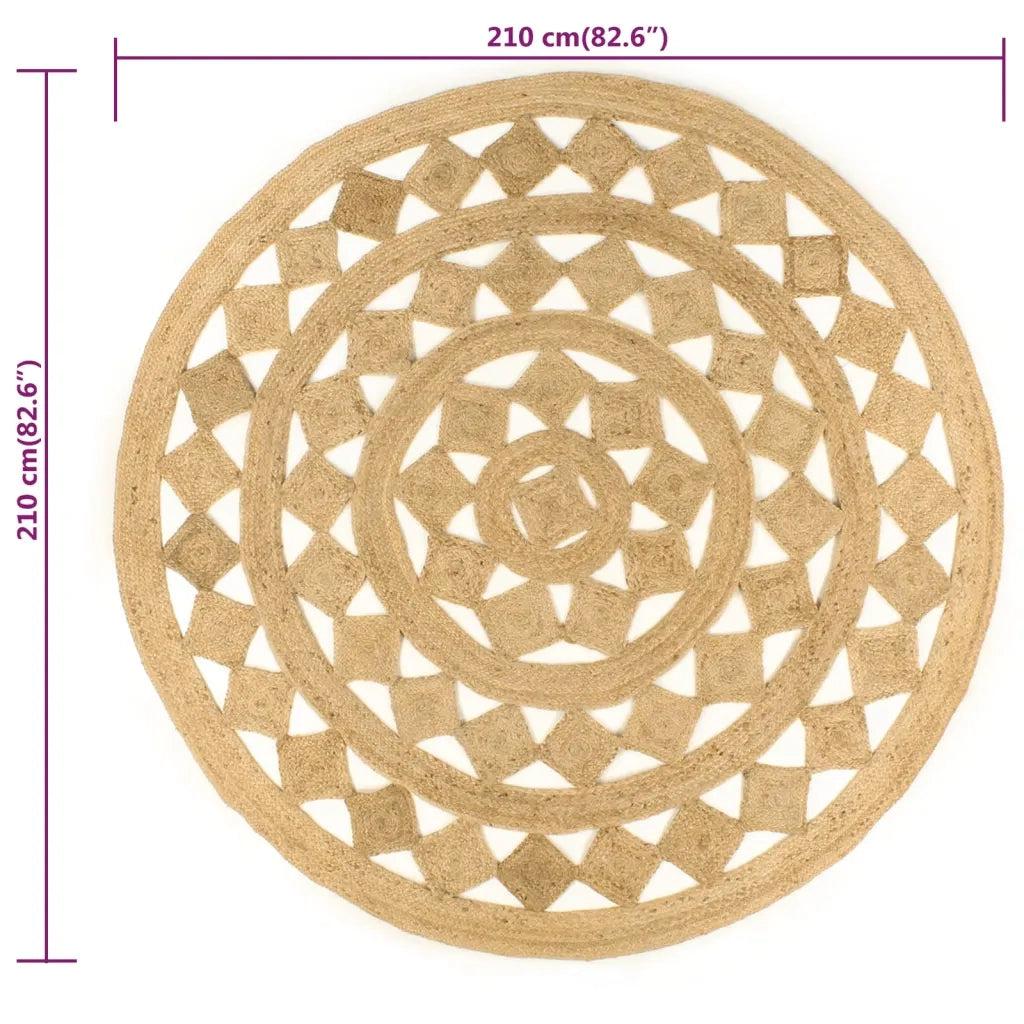 Tappeto Lavorato a Mano in Juta Intrecciata 210 cm 343615