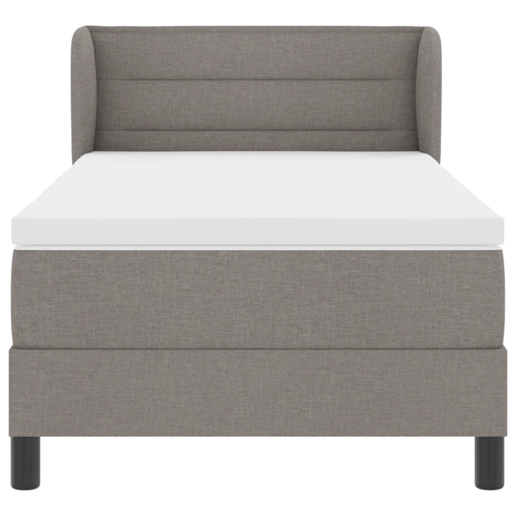 Letto Box Spring con Materasso - Tortora - 90x200 cm - Tessuto