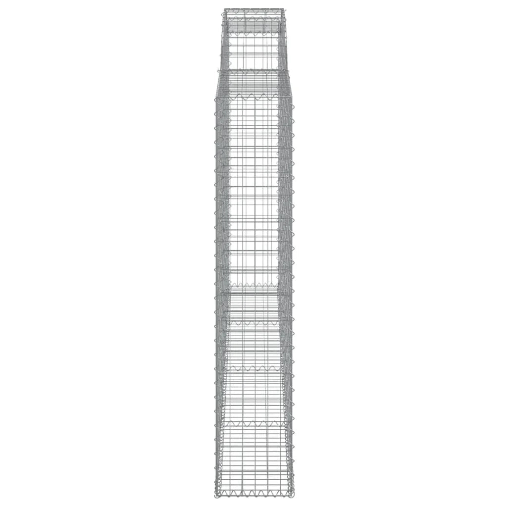 Set di 2 gabbioni ad arco per recinzione gabbia o muro di contenimento 300 x 30 x 160/180 cm ferro zincato argento 02_0041367