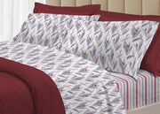 Completo Lenzuola Letto 100% Cotone Italy 3027 Disegno Tulipani - Piazza E Mezza - Rosso