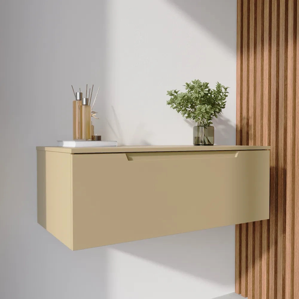 Cassettone scorrevole 100cm sabbia opaco chiusura soft-close | Bako
