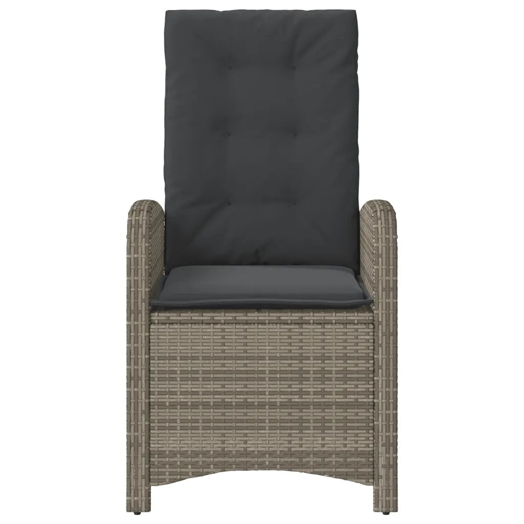 Sedie da Giardino Reclinabili 2 pz e Cuscini Grigia Polyrattan 365171