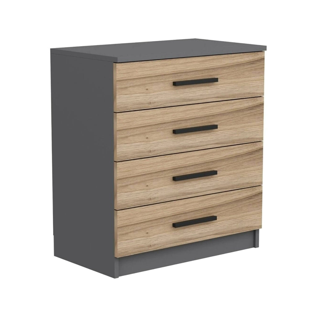 Kalmaegi, Cassettiera 4 Cassetti, 70x79x42h cm Marrone Noce