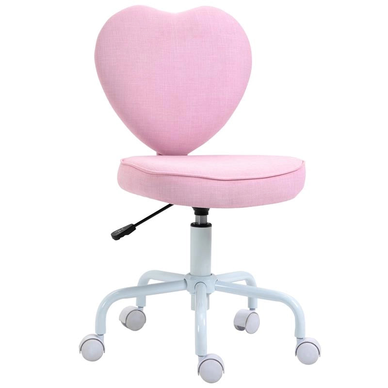 SEDIA PER SCRIVANIA CAMERETTA A FORMA DI CUORE CON 5 ROTELLE GIREVOLI