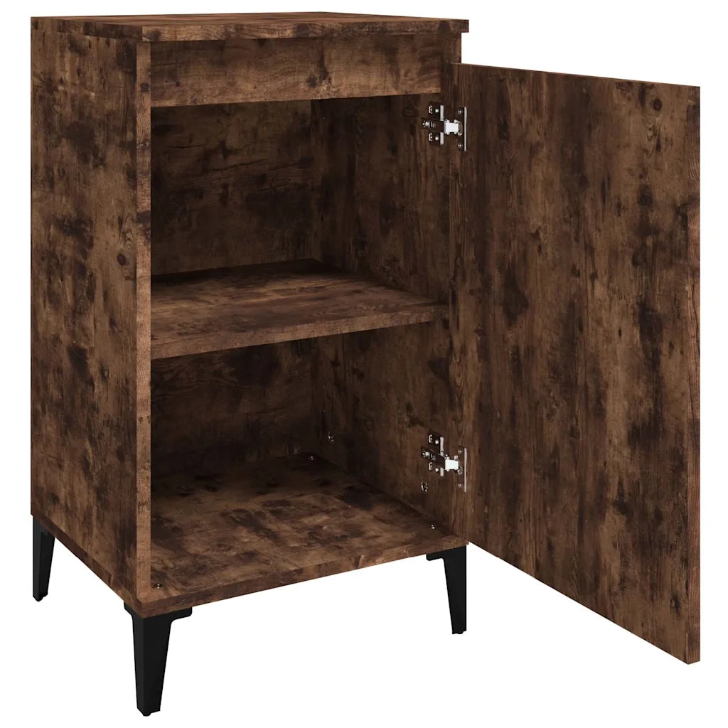 Comodini 2 pz-Set di 2 Tavolino da notte Rovere Fumo 40x35x70 cm in Legno Multistrato 709635