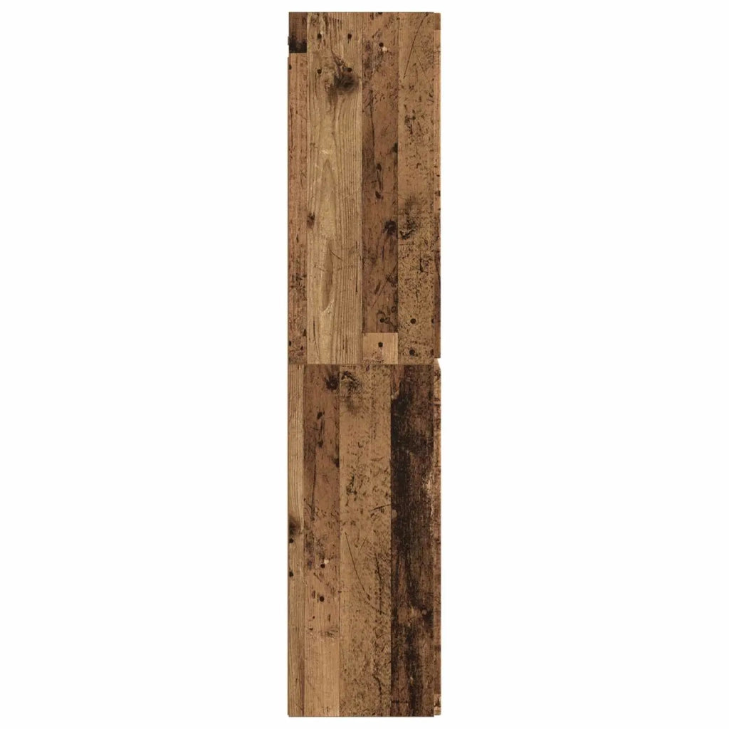 Mobiletto da Bagno a Muro Legno antico 33 x 34,5 x 160 cm 890520