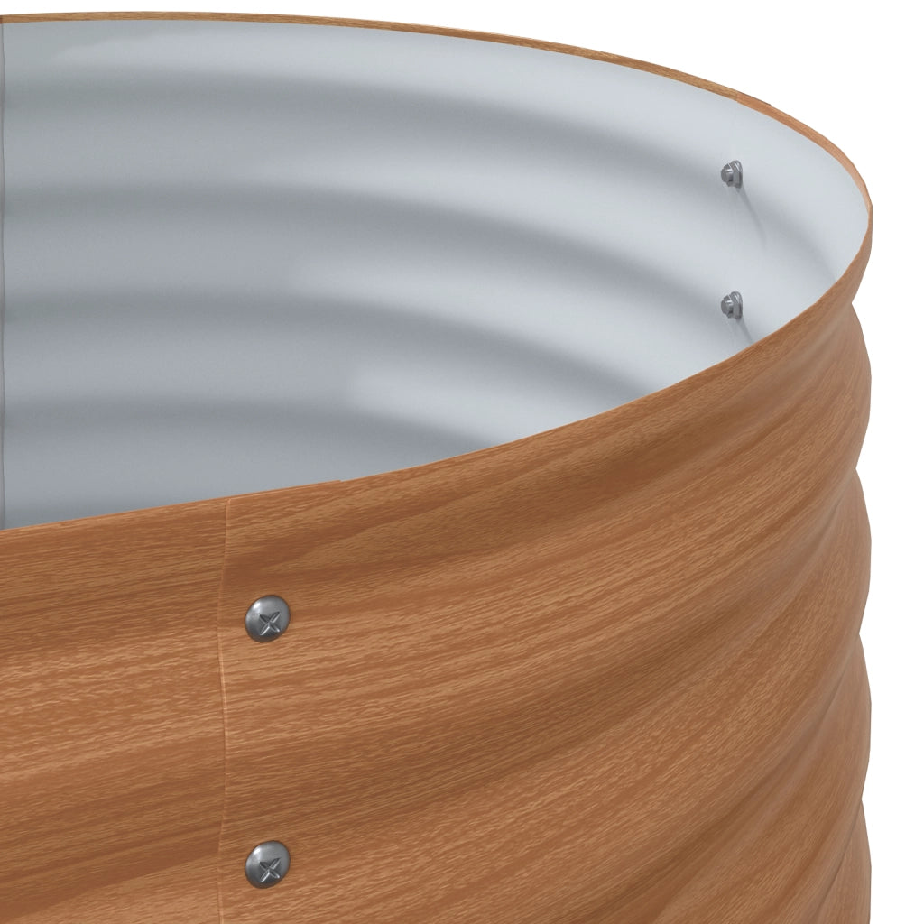 Vaso Sollevato da Giardino Effetto Legno Acciaio Zincato