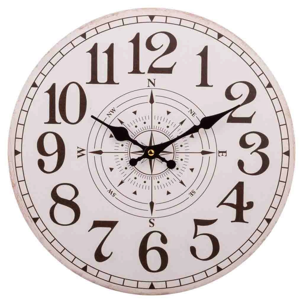 Orologio da parete in legno bianco d34x2h