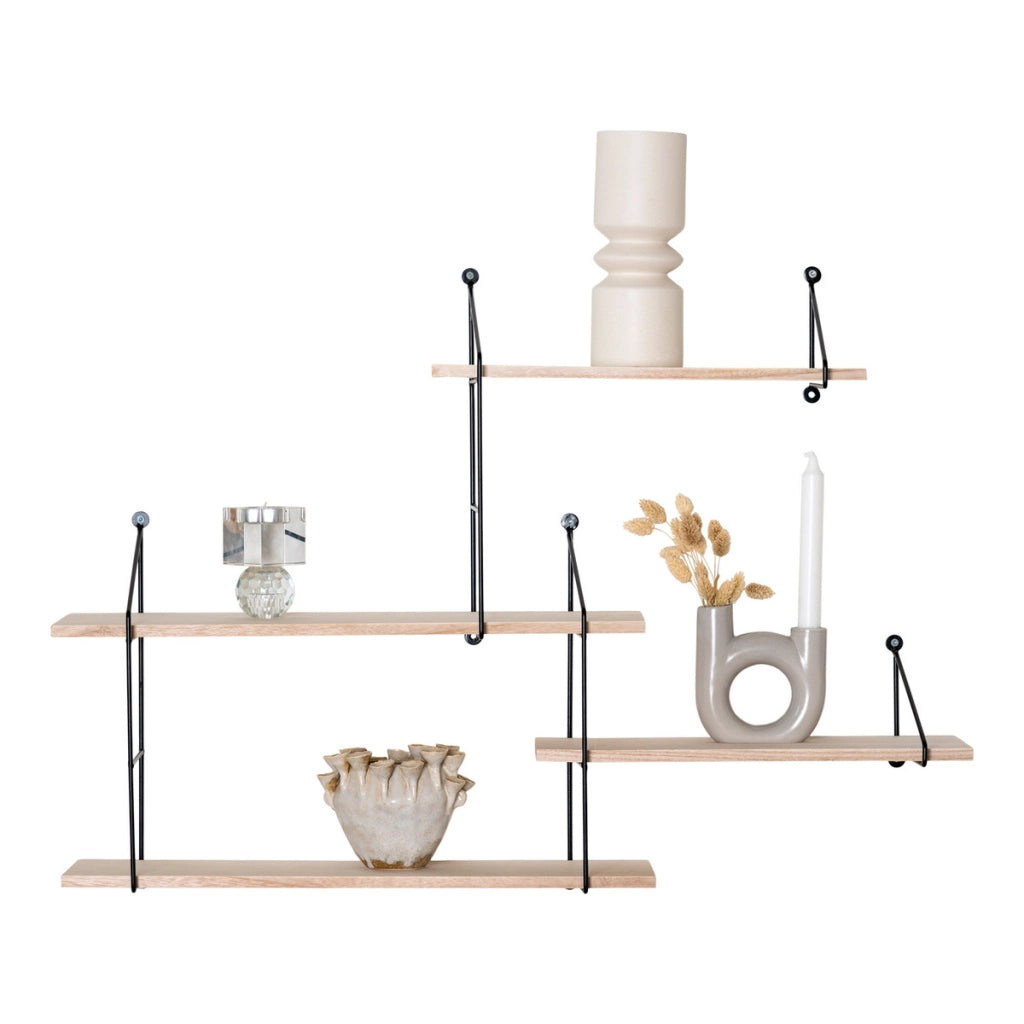 Mensola Harlem, Marrone, Legno, 17,5x99x62 cm