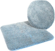 Set di asciugamani per bagno microfibra 2 pezzi, 47 x 50 cm e tappeto da bagno senza spazio di 50 x 55 cm, azzurro chiaro