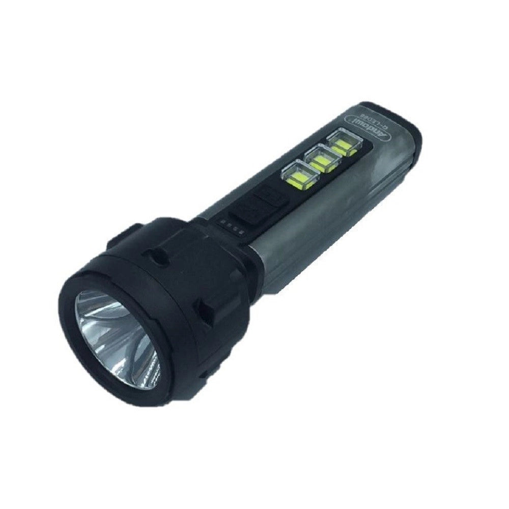 Trade Shop - Torcia Led Usb Ricaricabile 5w+3 Luci Cob Campeggio Escursionismo Caccia Q-led66 -