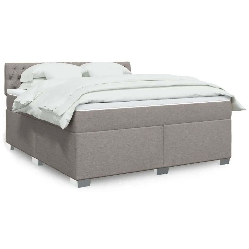 Giroletto a Molle con Materasso Tortora 180x200 cm in Tessuto