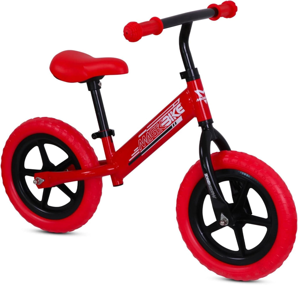 Bicicletta Senza Pedali Balance Bike per Bambini 10 Pollici 80x40x60 cm Sellino e Manubrio Regolabili Sport Rosso