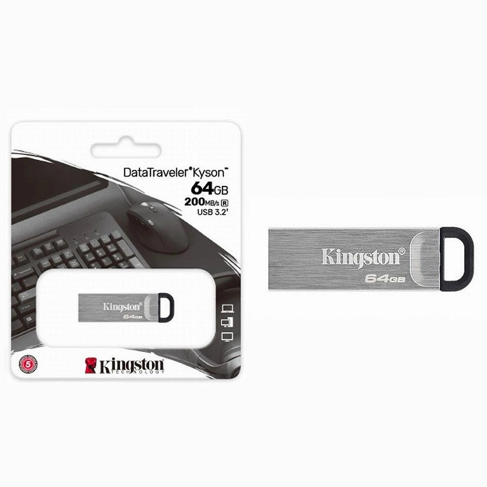 Trade Shop - Pendrive Kingston Usb 3.2 Datatraveler Kyson 64 Gb In Metallo 200 Mb/s Dtkn/64gb -