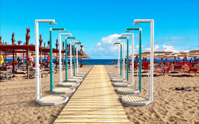 Piatto Doccia Ottagonale da Esterno Giardino 80 cm Arkema Bianco