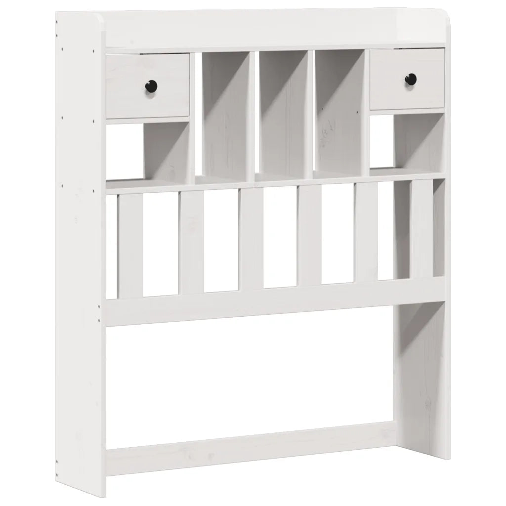 Letto Libreria senza Materasso Bianca 90x200 cm Legno di Pino 3323036