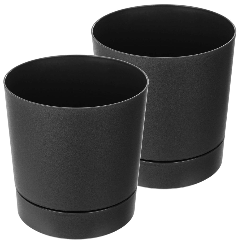 KADAX Vaso da fiori con coprivaso e sottovaso, rotondo, 14,5 cm, set da 2