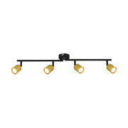 Spot Contemporaneo Tabo Metallo Oro 4 Luci Gu10