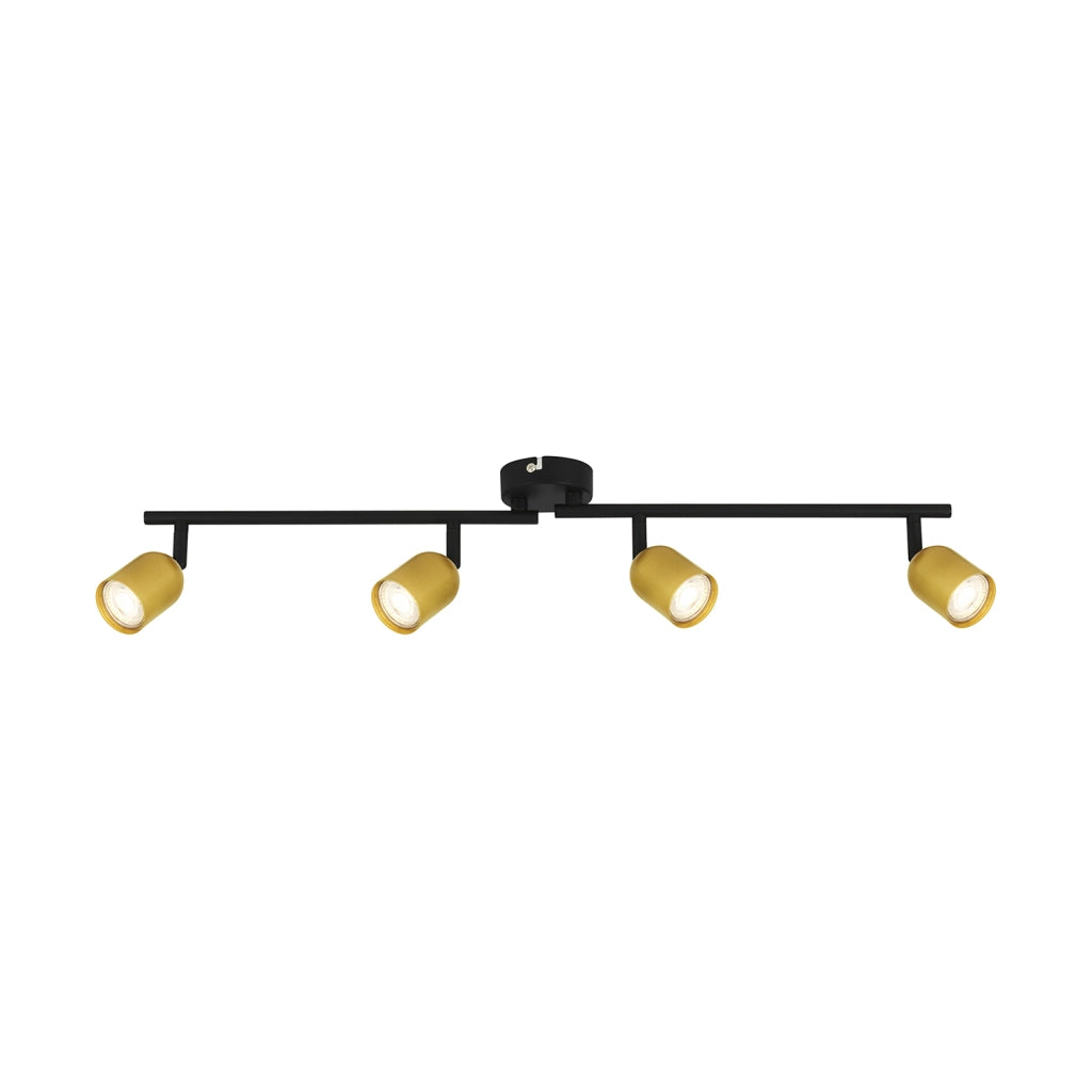 Spot Contemporaneo Tabo Metallo Oro 4 Luci Gu10