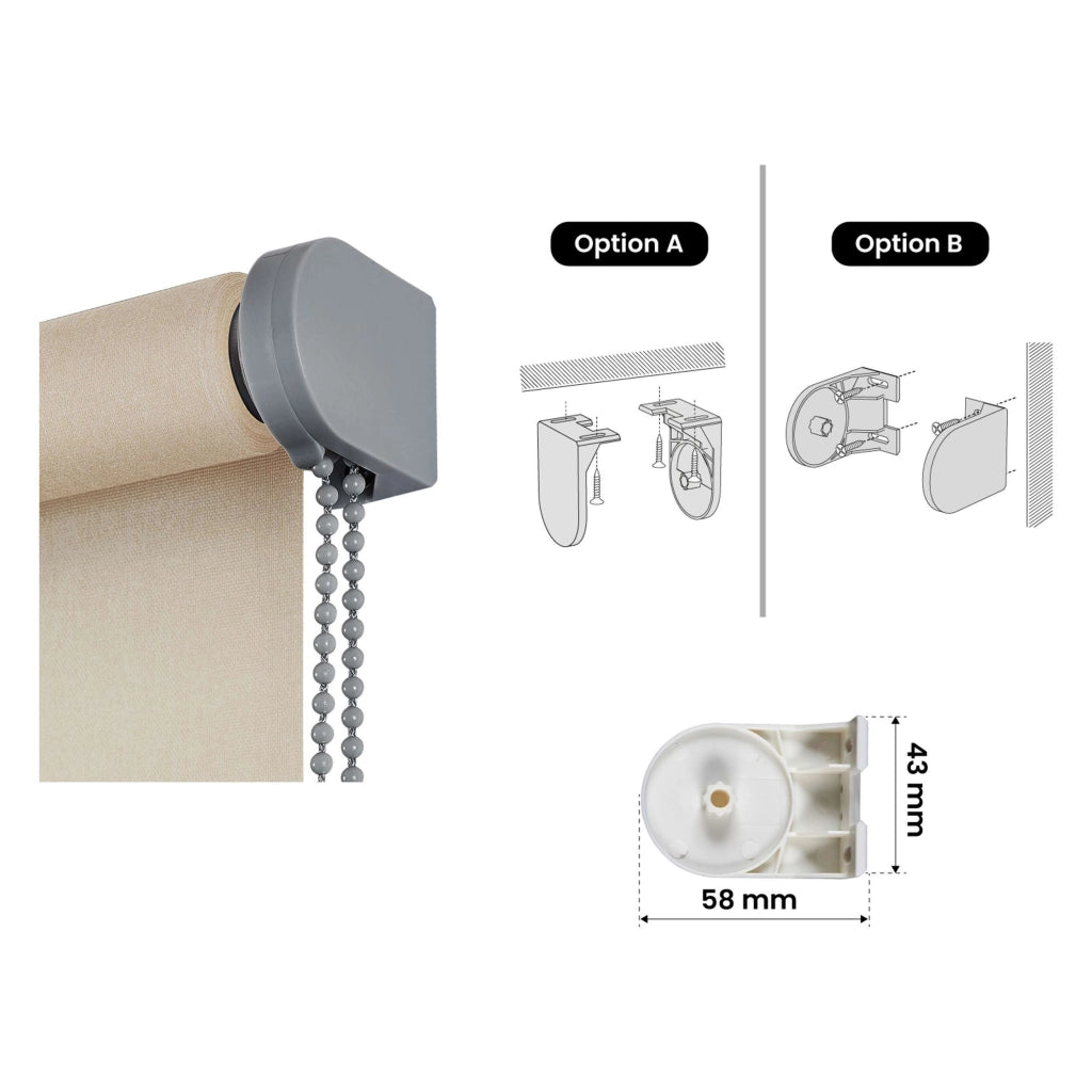 Tenda a Rullo Filtrante, Tenda Avvolgibile Traslucida Liscia Per Finestre e Porte Beige 80x180 cm