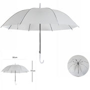 Trade Shop - Ombrello Bianco In Pvc Protegge Pioggia Sole Per Bambini Bimbi Manico Bianco -