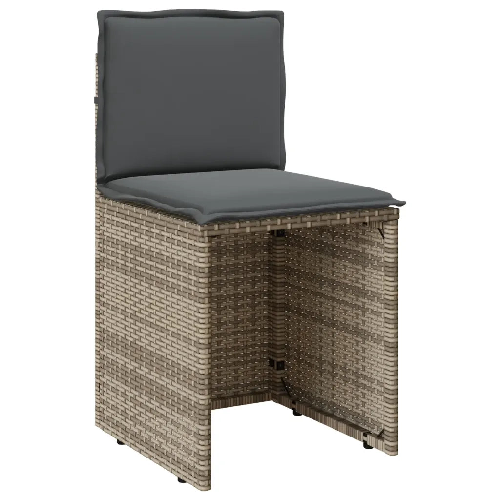 Set da BistrÃ² 3 pz con Cuscini Grigio in Polyrattan