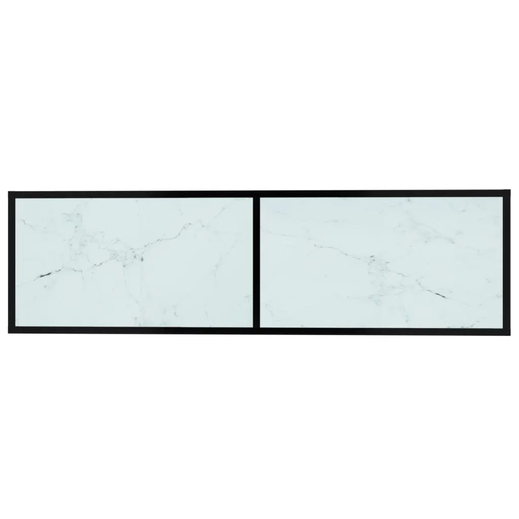 Mobile Porta TV Marmo Bianco 140x40x40,5 cm in Vetro Temperato 331716