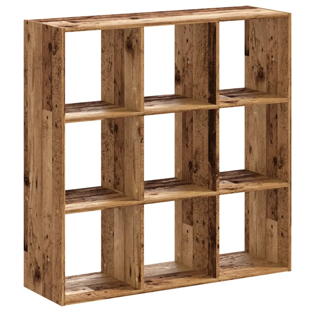 Libreria-Scaffale per Libri-Mobile di Stoccaggio Legno Antico 102x32x102 cm in Legno Multistrato