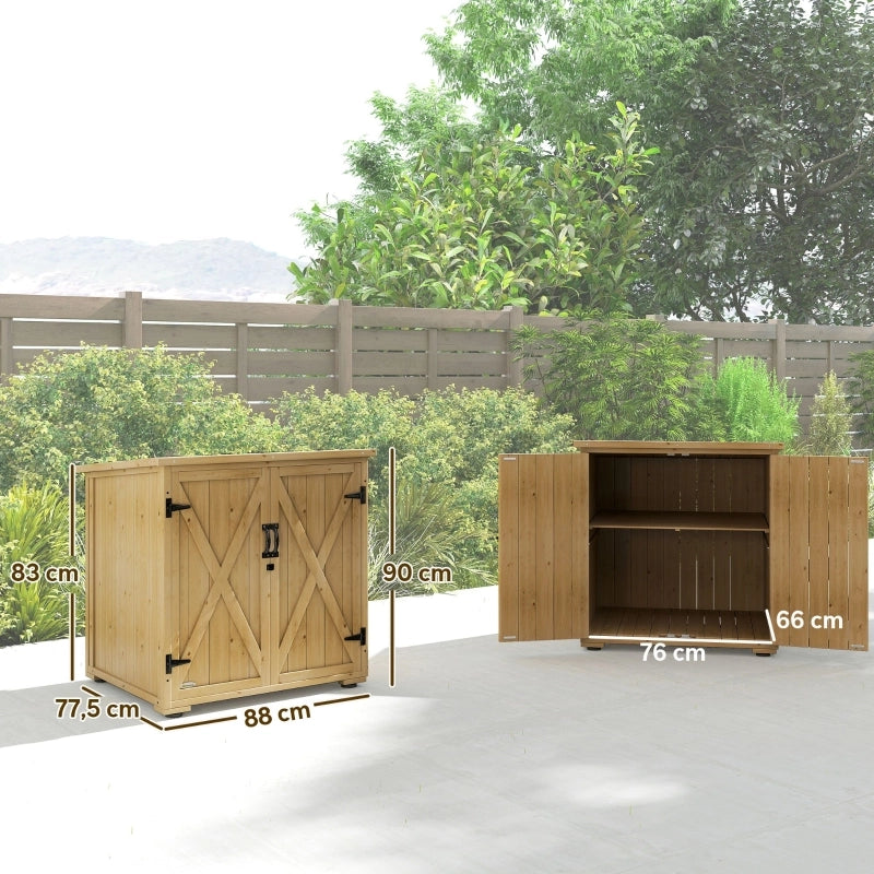 Armadio da giardino in legno con tetto asfalto, grigio scuro, 77,5 x 88 x 83/90 cm