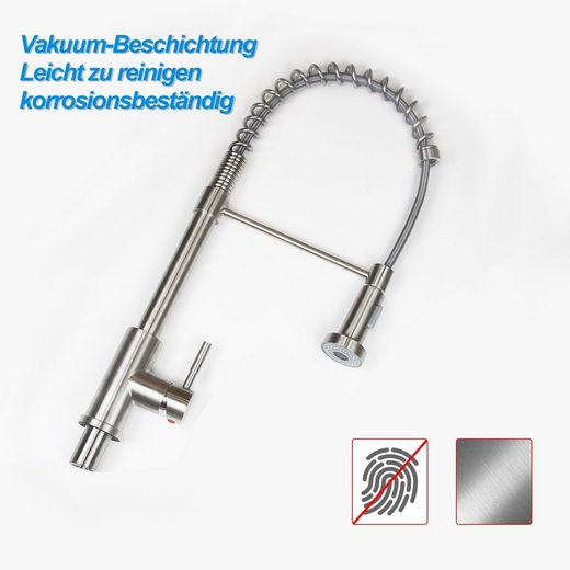 ZMH Rubinetti cucina sabbia nichel per doccia rubinetto girevole estensibile per cucina e bagno