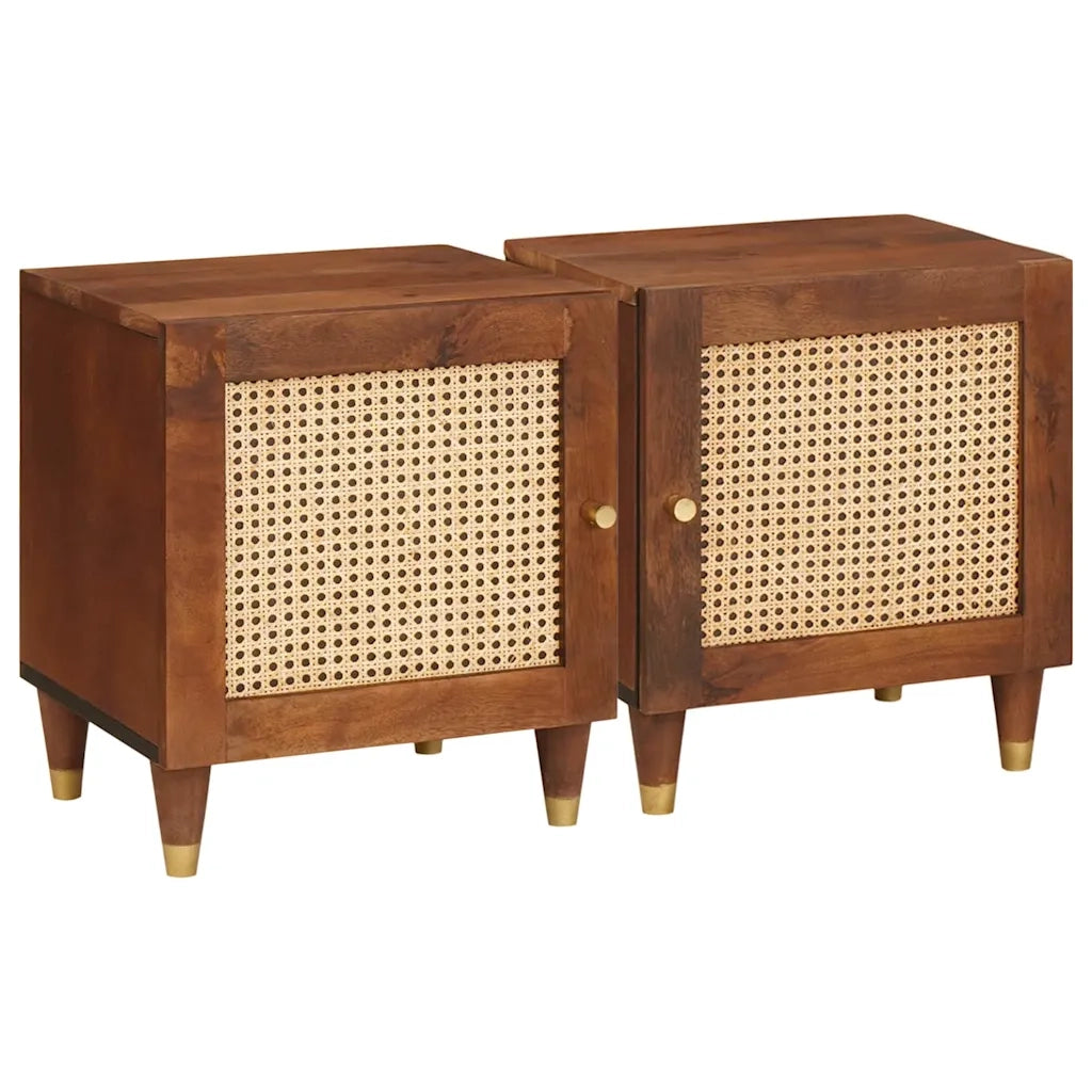 Set di 2 Comodini | Armadio da Notte | Mobiletto da notte Marrone 40 x 33,5 x 46 cm