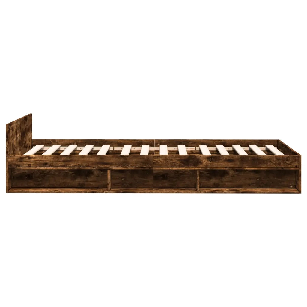 Giroletto con Cassetto Rovere Fumo 90x200 cm Legno Multistrato