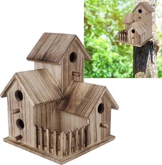 Rifugio per uccelli - Casa per uccelli in legno per giardino - Riparo per uccelli standard - Piccola decorazione - Dimensioni: 205 x 155 x 155 cm / 81 x 61 x 61 pollici.