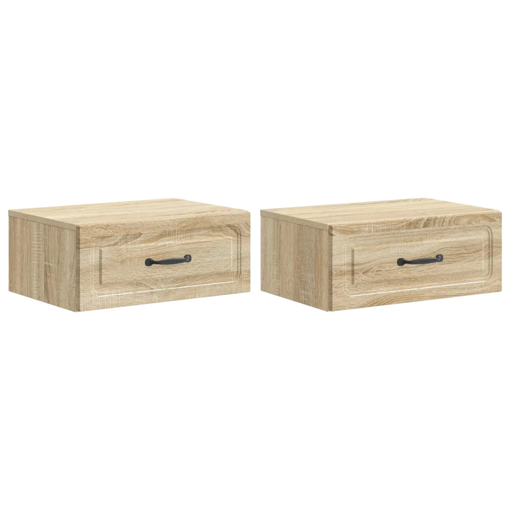 Mobiletto da notte a muro 2 pcs Rovere Sonoma 49 x 34,5 x 20 cm 899300