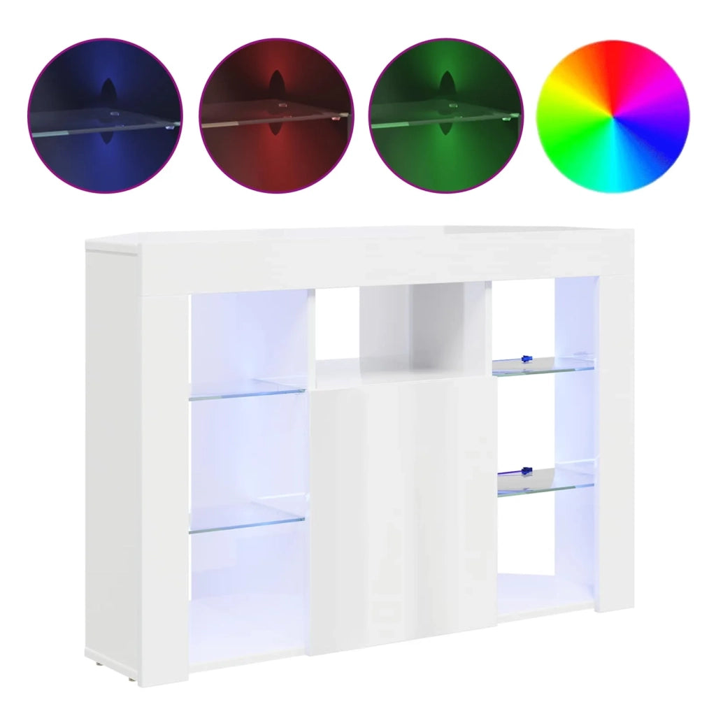 Mobile TV LED Angolare Bianco ad Alto Lucido 100x40x68cm 889789