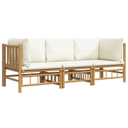 Set di mobili da giardino mobili da esterno set da 3 pezzi con cuscini bambù bianco crema 02_0015920