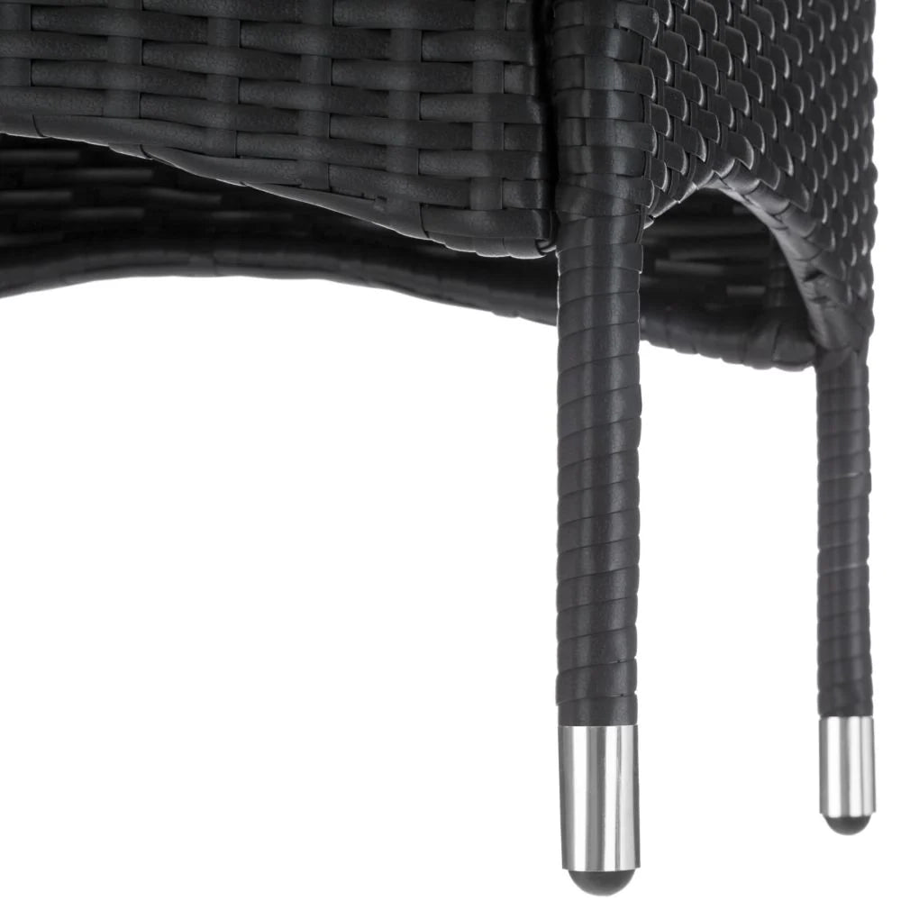 Set di mobili da giardino in vimini sintetico a 2 posti con 2 set di coperture nere 2108068
