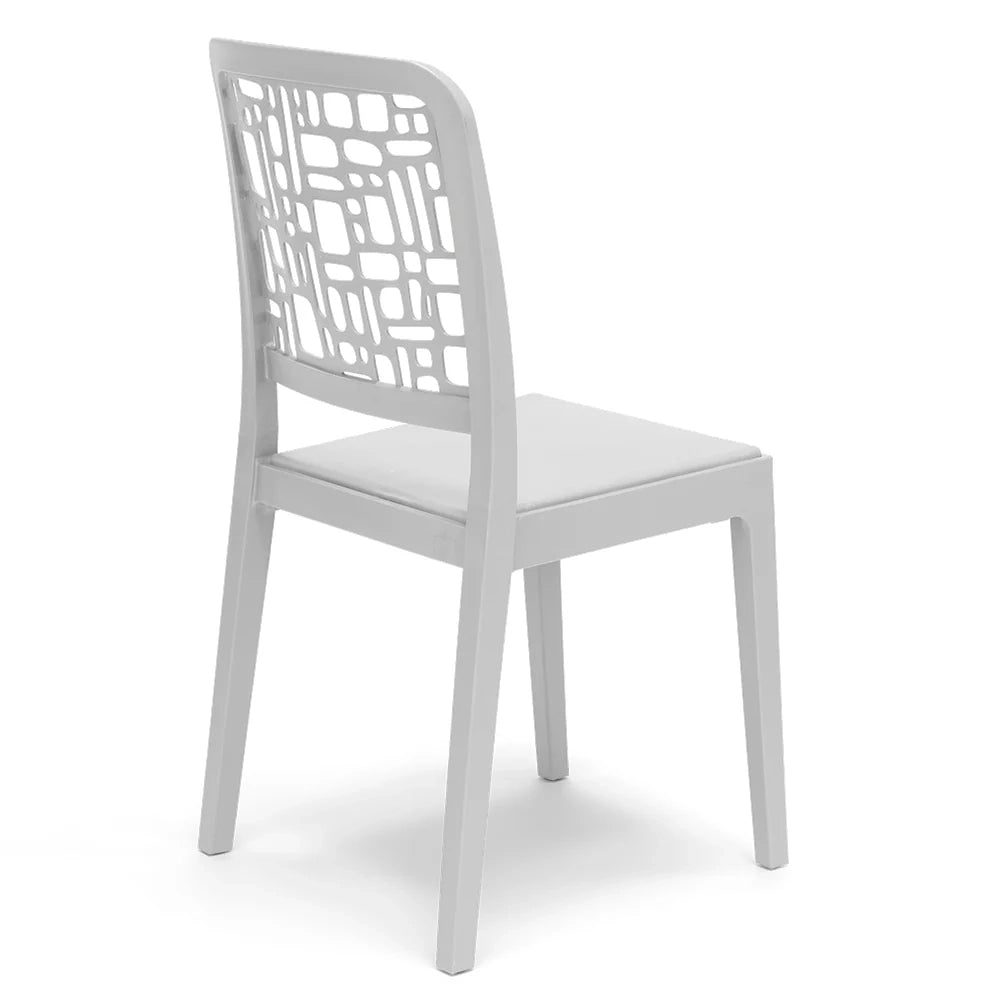 Sedia in polipropilene MEDEA, impilabile, resistente ai raggi UV, design moderno, ideale per sala da pranzo, cucina, sala d’attesa, bar, ristoranti o giardino, colore Bianco