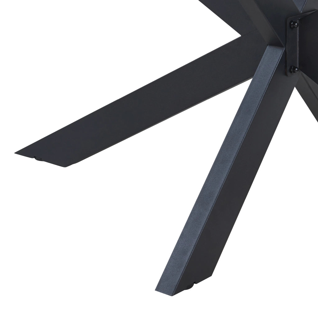 Gamba Centrale Oberau a Forma Stella per Tavolo Fai da te 150 x 78 x 71 cm Acciaio Nero [en.casa]