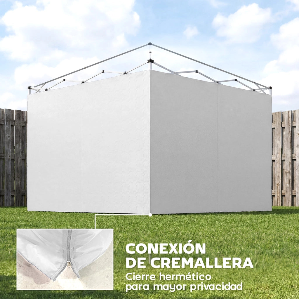 Pareti Laterali per Tenda 3x3 m ¨C Zephmum ¨C Tela Oxford con Cerniera Bianco