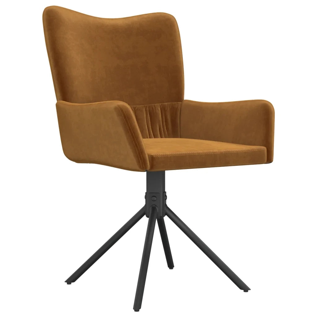 Sedie da Pranzo Girevoli 2 pz Marroni in Velluto cod mxl 16237