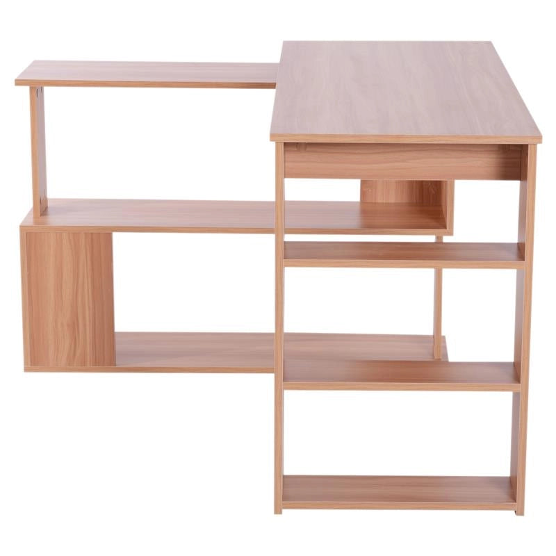 SCRIVANIA AD ANGOLO MULTIPOSIZIONE CON 5 RIPIANI LEGNO 120 X 110 X 74 CM