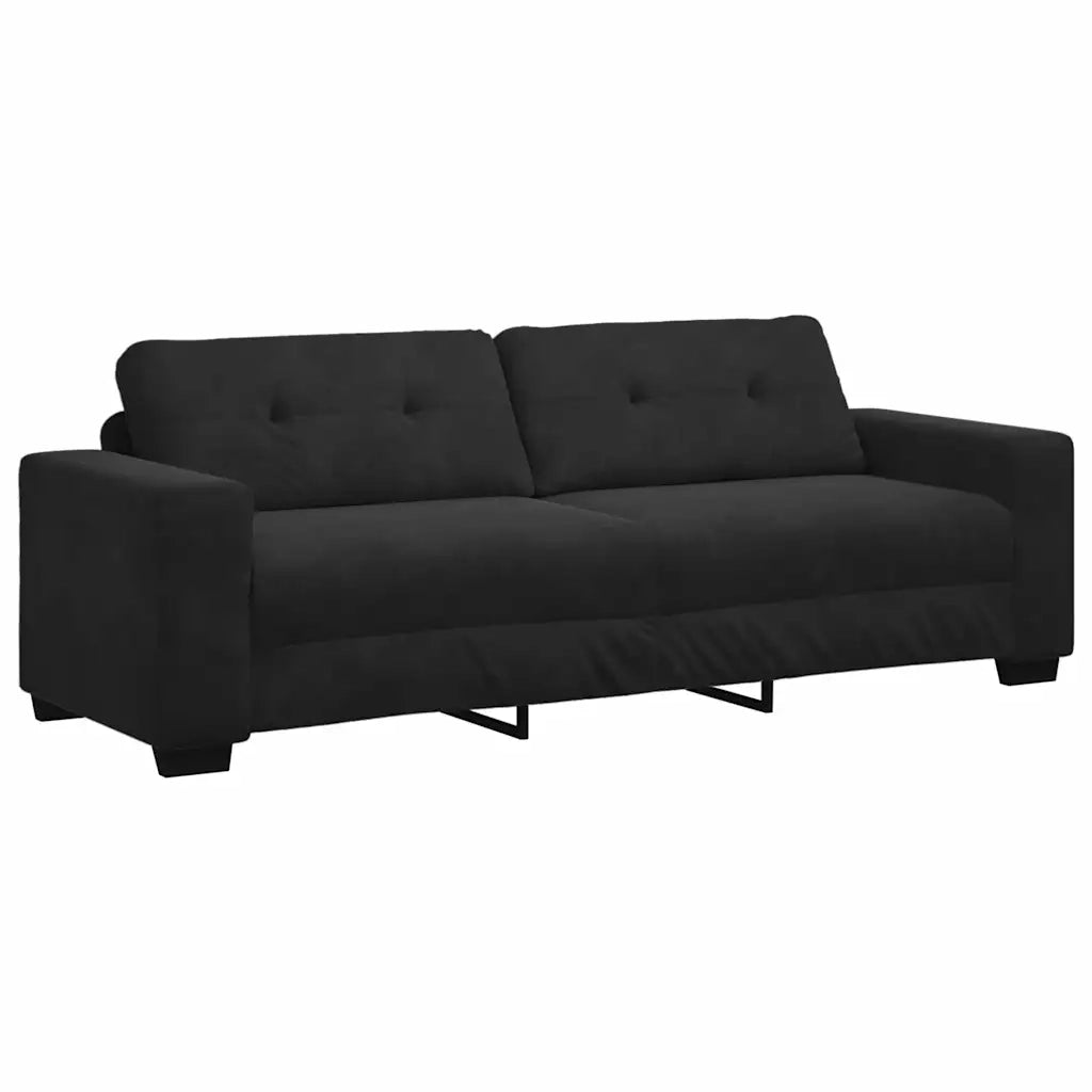 Set divano a 2 pz con Cuscini in Velluto Nero 3324726