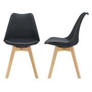 Set di 2 sedie da pranzo/cucina plastica sintetica faggio 81 cm nero 03_0002772