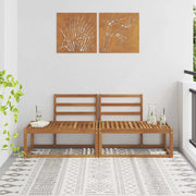 Divano da Esterno 2 Pezzo-Divano da Giardino-Divano componibile Naturale 182,5 x 63 x 73 cm