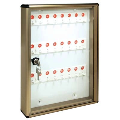 BACHECA PORTA CHIAVI ALUBOX  ALLUMINIO BRONZATO CHIAVI 24 MM 300X50 H.MM 400