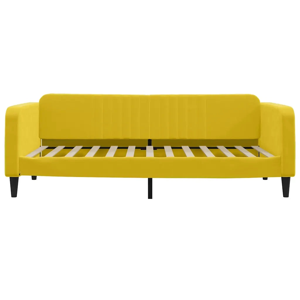 Divano Letto Estraibile con Cassetti Giallo 100x200cm Velluto 3197123